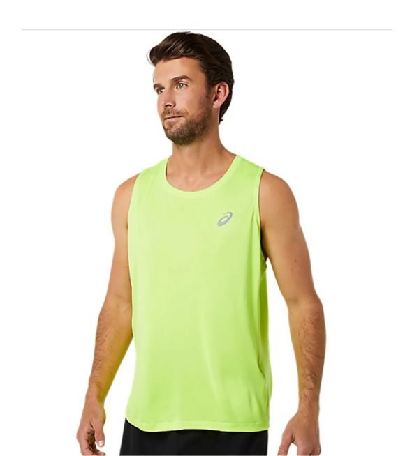 Asics  Sporty men round neck green T-shirt